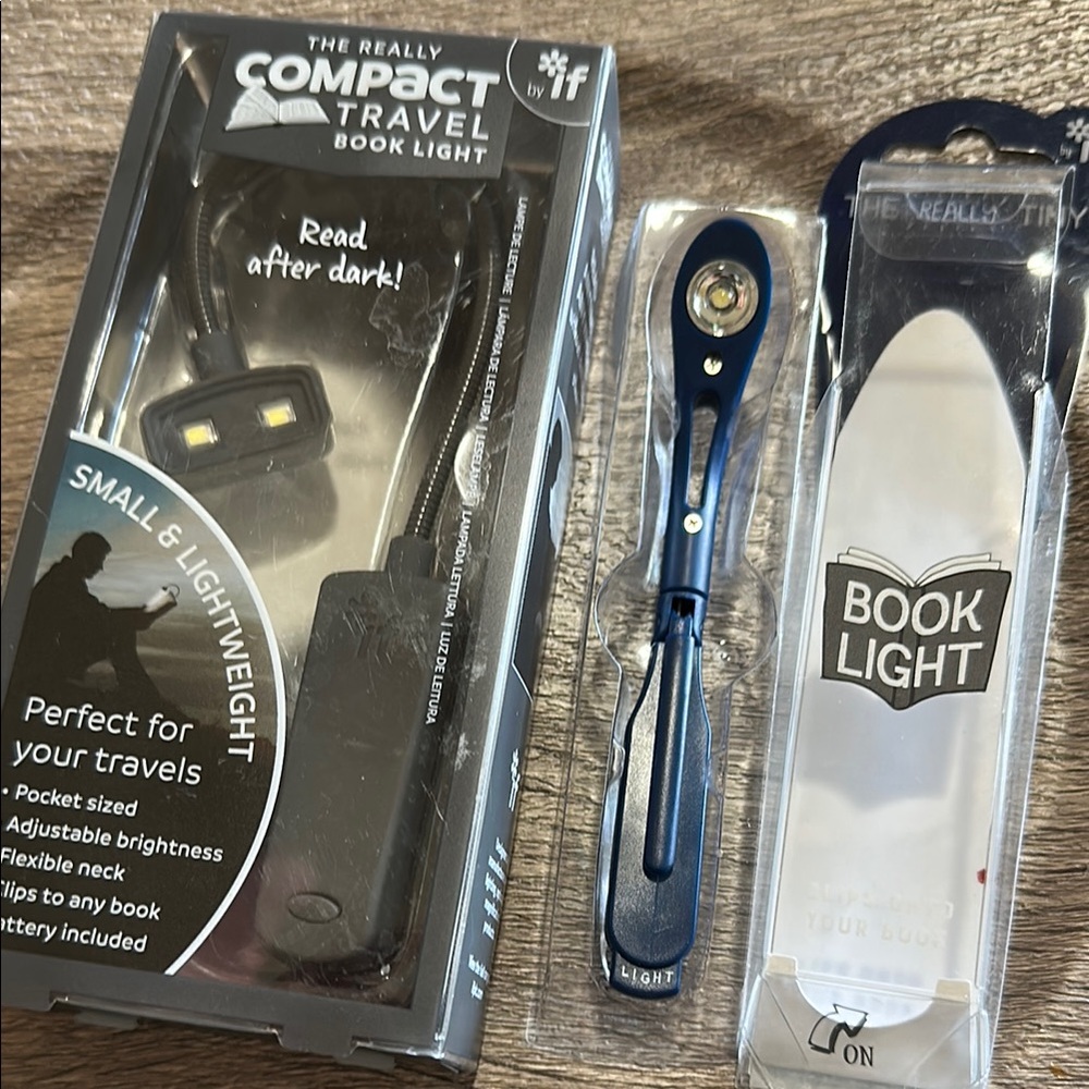 BOOK LIGHTS - Compact Travel Book Light & Clip on Book Light. NEW
